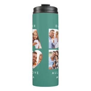 Pap foto moderne typografische kindercadeau thermosbeker