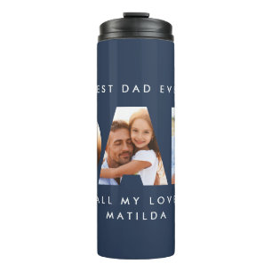 Pap foto moderne typografische kindercadeau thermosbeker