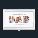 Pap foto moderne typografische kindercadeau visitekaarthouder<br><div class="desc">Papa multi-foto moderne typografische kindercadeau. Ideale vaders dag,  verjaardag of kerstcadeau. De kleuren kunnen worden veranderd.</div>