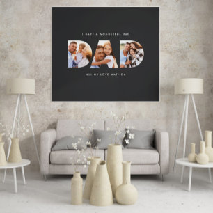 Pap foto moderne typografische kindercadeau zwart poster