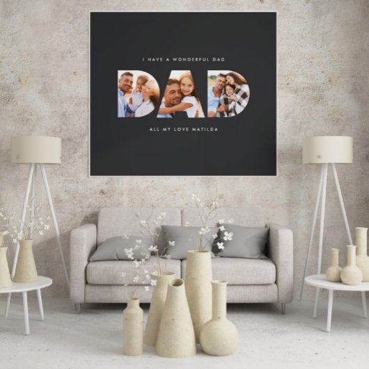 Pap foto moderne typografische kindercadeau zwart poster