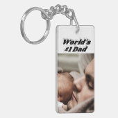 Pap Foto zwarte tekst Sleutelhanger (Voorkant Links)