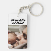 Pap Foto zwarte tekst Sleutelhanger (achterkant)