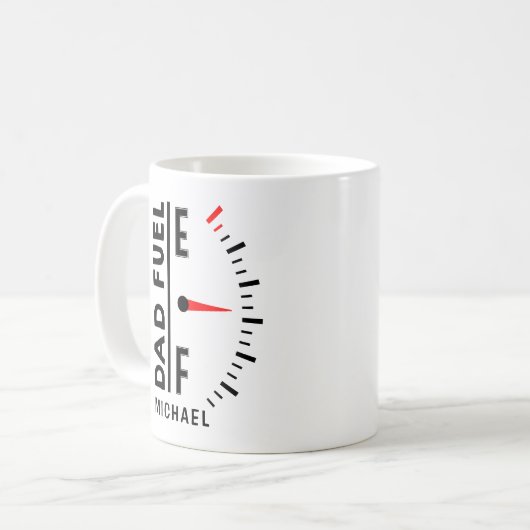 Pap Fuel Funny Vaderdag Birthday - gepersonaliseer Koffiemok (Voorkant links)