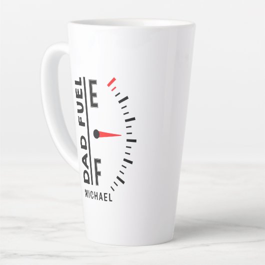 Pap Fuel Funny Vaderdag Birthday - gepersonaliseer Latte Mok (Linkerhoek)