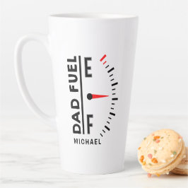 Pap Fuel Funny Vaderdag Birthday - gepersonaliseer Latte Mok
