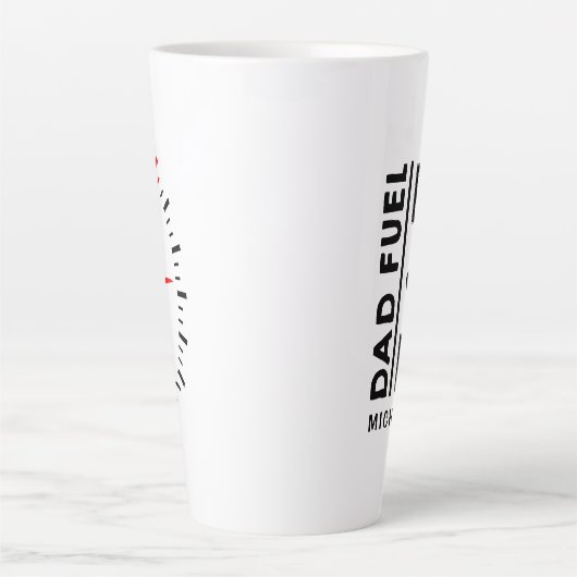 Pap Fuel Funny Vaderdag Birthday - gepersonaliseer Latte Mok (Voorkant)