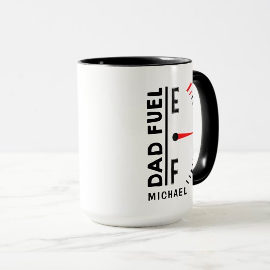 Pap Fuel Funny Vaderdag Birthday - gepersonaliseer Mok (Voorkant rechts)