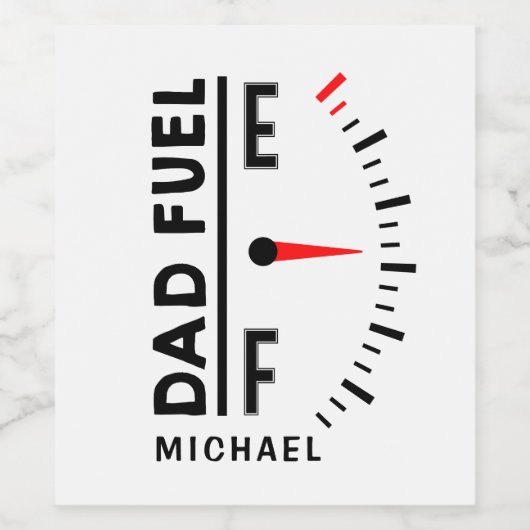 Pap Fuel Funny Vaderdag Birthday - gepersonaliseer Wijn Etiket (Enkel label)