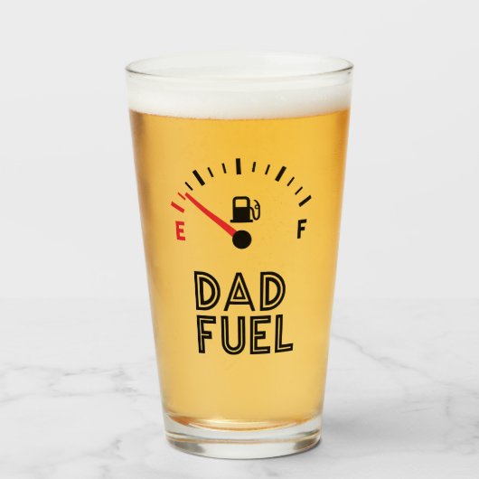 "Pap Fuel" Pint Drink Glass Cup Glas (Voorkant gevuld)