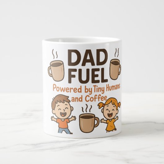 Pap Fuel: Tiny Humans & Coffee | Vaderdag Grote Koffiekop (Voorkant)