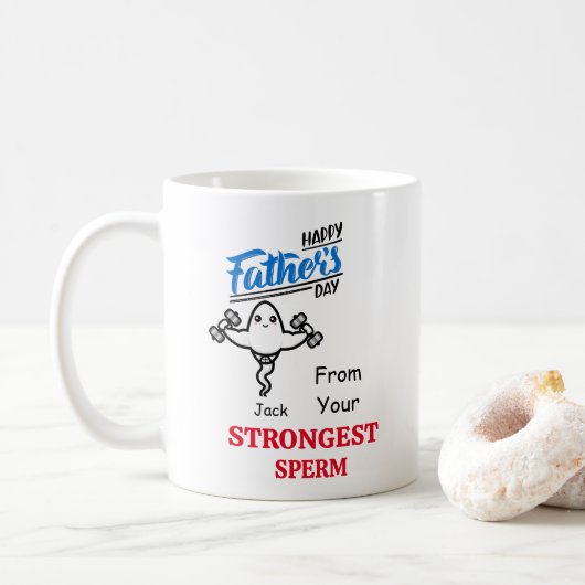 Pap Funny Happy Vaderdag van Stronst Sperm Koffiemok (Met donut)