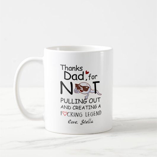 Pap Funny Sperm Bedankt pap voor niet-uittrekken Koffiemok (Links)