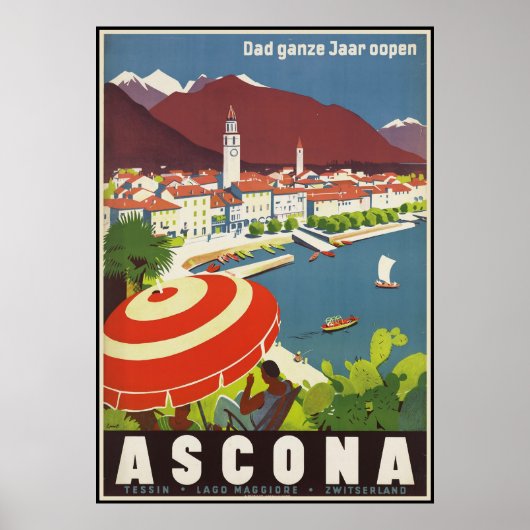 Pap ganze Jaar oopen Ascona Poster (Voorkant)