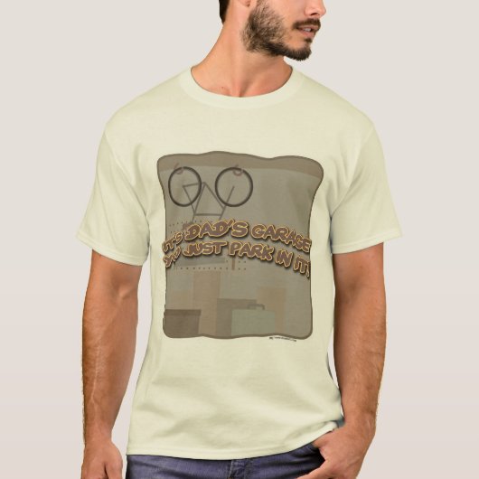 Pap Garage geïllustreerde Cartoon Slogan T-shirt (Voorkant)