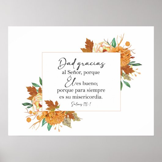 Pap gracias, Salmos 118 Póster Poster (Voorkant)