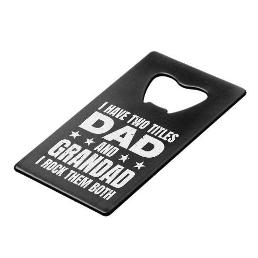 Pap Grandad Creditkaart Flessenopener (Achterkant Gekanteld)