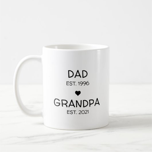Pap Grandpa Zwangerschap Aankondiging Baby onthull Koffiemok (Links)
