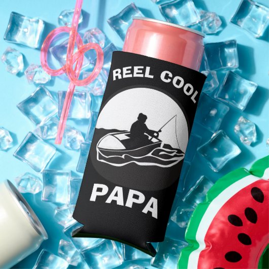 Pap grap, riel cool papa, vaderdag vissen seltzer blikjeskoeler (Insitu Zomer)