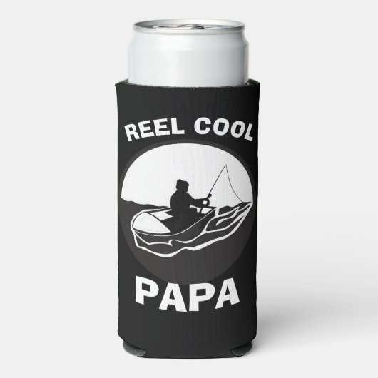 Pap grap, riel cool papa, vaderdag vissen seltzer blikjeskoeler (Seltzer Achterkant)