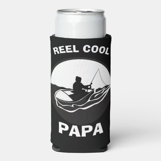 Pap grap, riel cool papa, vaderdag vissen seltzer blikjeskoeler (Seltzer Voorkant)