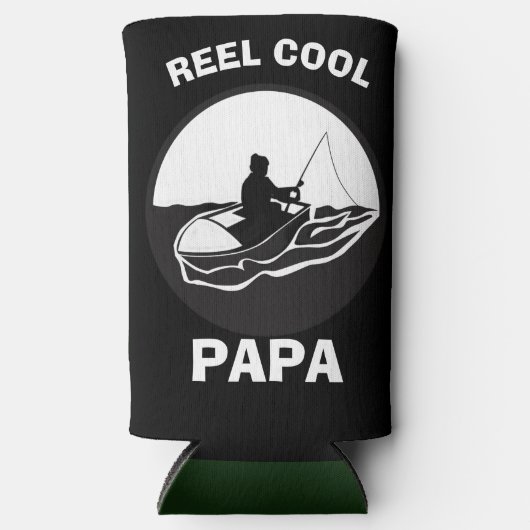 Pap grap, riel cool papa, vaderdag vissen seltzer blikjeskoeler (Voorkant)
