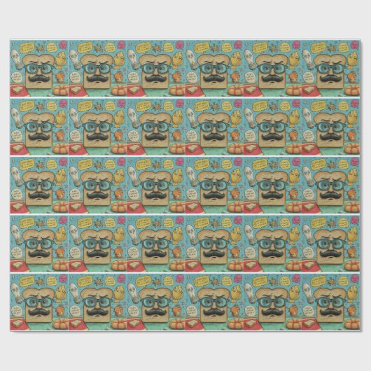 "Pap grapt kampioen" Hilarisch Cadeaupapier (Vlak)