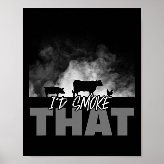 Pap grillen BBQ kleding - Ik zou roken dat Koe var Poster (Voorkant)