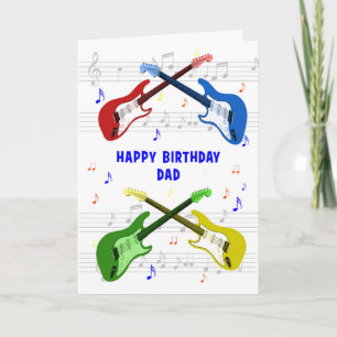 Pap Guitars Birthday Card Kaart