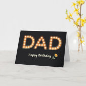 Pap, Happy Birthday Marquee Light Bulb Letters, of Kaart (Gele Bloem)