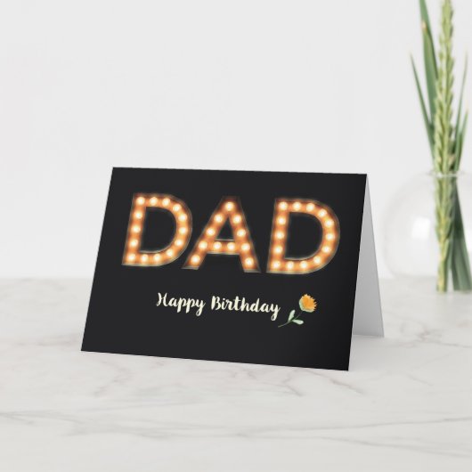 Pap, Happy Birthday Marquee Light Bulb Letters, of Kaart (Voorkant)