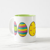 Pap Happy Easter Hunt Eggs Springtime Tweekleurige Koffiemok (Voorkant links)