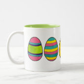 Pap Happy Easter Hunt Eggs Springtime Tweekleurige Koffiemok (Links)