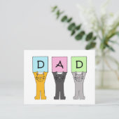 Pap Happy Vaderdag Cartoon Cats Briefkaart (Staand voorkant)