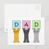 Pap Happy Vaderdag Cartoon Cats Briefkaart (Voorkant / Achterkant)