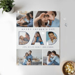 Pap Happy Vaderdag Photo Collage Legpuzzel<br><div class="desc">Geniet van Vaderdag met onze prachtige gepersonaliseerde familiefoto-puzzel. Het ontwerp kenmerkt een veelvoudige fotolay-out om uw eigen foto's toe te voegen. In het midden van de puzzel staat Happy Vaderdag Dad. Voeg je foto's toe aan het woord "vader". Maak een speciaal familiegeheugen met dit leuke familiepuzzel. Perfect geschenk voor vaderdag....</div>