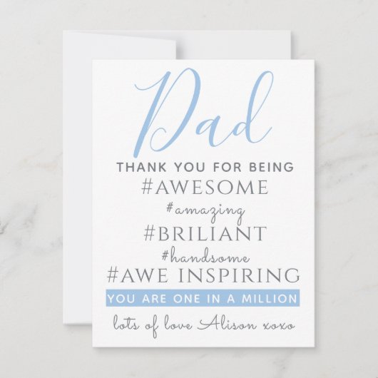 Pap hashtag bedankt voor geweldige verjaardag (Voorkant)