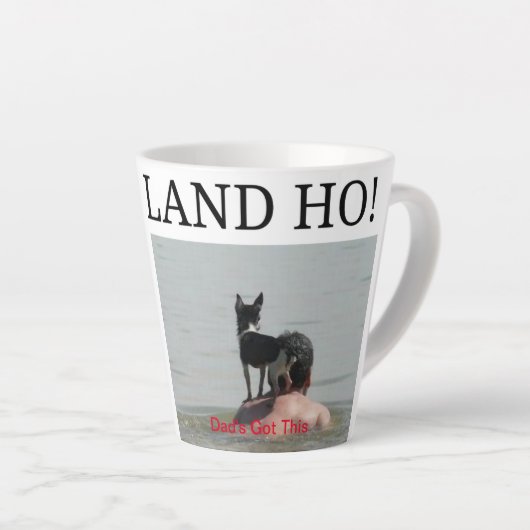 Pap heeft deze latte cup mok (Rechterhoek)