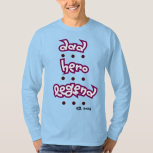 Pap. Held. Legende. Vetgedrukte typografie met l T-shirt