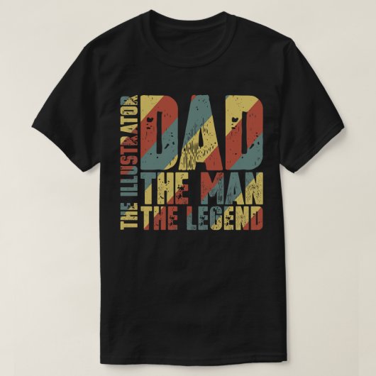 Pap het Man De illustrator De legende T-shirt (Design voorkant)