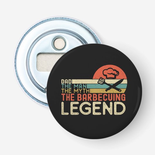 Pap het man de mythe de barbecuelegende button flesopener (Voorkant)