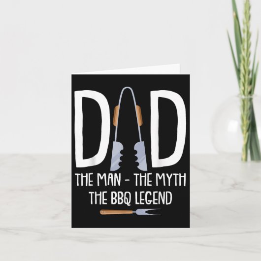 Pap het Man De mythe De BBQ Legend Funny Barbecue Kaart (Voorkant)