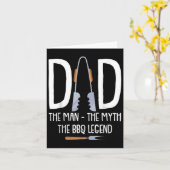 Pap het Man De mythe De BBQ Legend Funny Barbecue Kaart (Gele Bloem)
