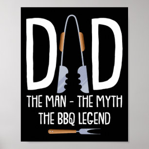 Pap het Man De mythe De BBQ Legende Funny Rbecue P Poster