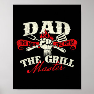 Pap het Man De mythe De grillmeester - Grill BBQ Poster