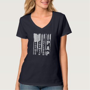 Pap Het Man De mythe De legende Amerikaanse vlag T-shirt