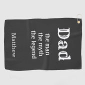 Pap het man de mythe de legende Monogram Golfhanddoek (Horizontaal)