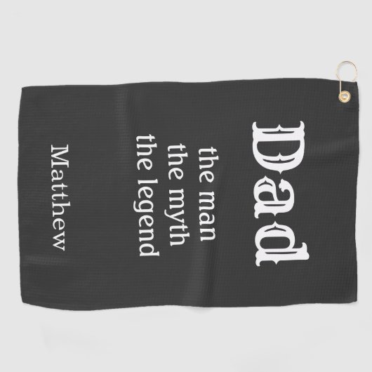 Pap het man de mythe de legende Monogram Golfhanddoek (Horizontaal)