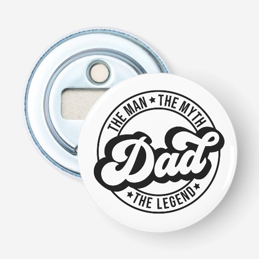Pap het man de mythe de legende pa vader mannen pa button flesopener (Voorkant)