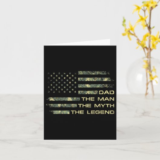 Pap Het Man De mythe De legende Vaders Dag Camo U Kaart (Gele Bloem)